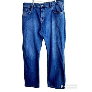 Tecovas Mens 40x32 Medium Blue Standard Jeans Denim Straight Leg Jeans Zipper